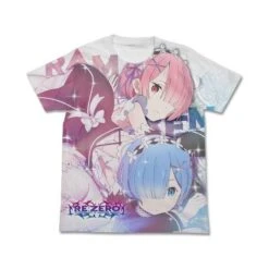 NINTENDO Re:ZERO -Starting Life In Another World- - Ram & Rem Full Graphic T-shirt / WHITE - L [Goods]